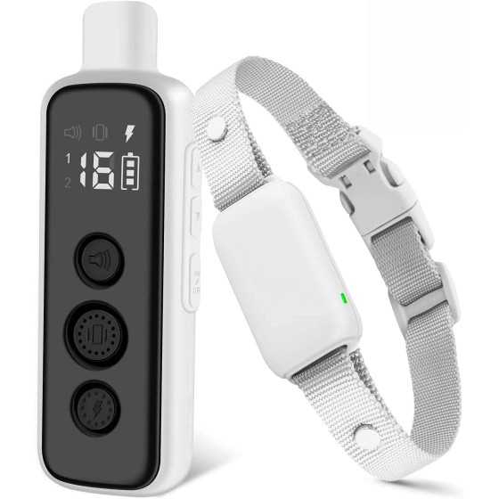 Bousnic Shock Collar for Dogs - Waterproof Rechargeable Dog Electric Training Collar with Remote for Small Medium Large Dogs with Beep, Vibration, Safe Shock Modes (8-120 Lbs) (Grey)