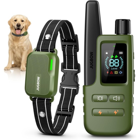Dog Shock Collar - 4500FT Dog Training Collar with Remote, IPX8 Waterproof Electric Dog Collar with 4 Training Modes, Security Lock, Rechargeable eCollar for 10-120lbs Small Medium Large Dogs