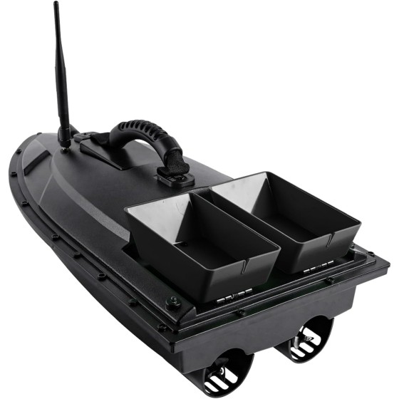 Fishing Bait Boat, Range Dual Motor Fish Finder Remote Control Bait Boat with 500m 1.5KG Loading, LED Light for Fishing