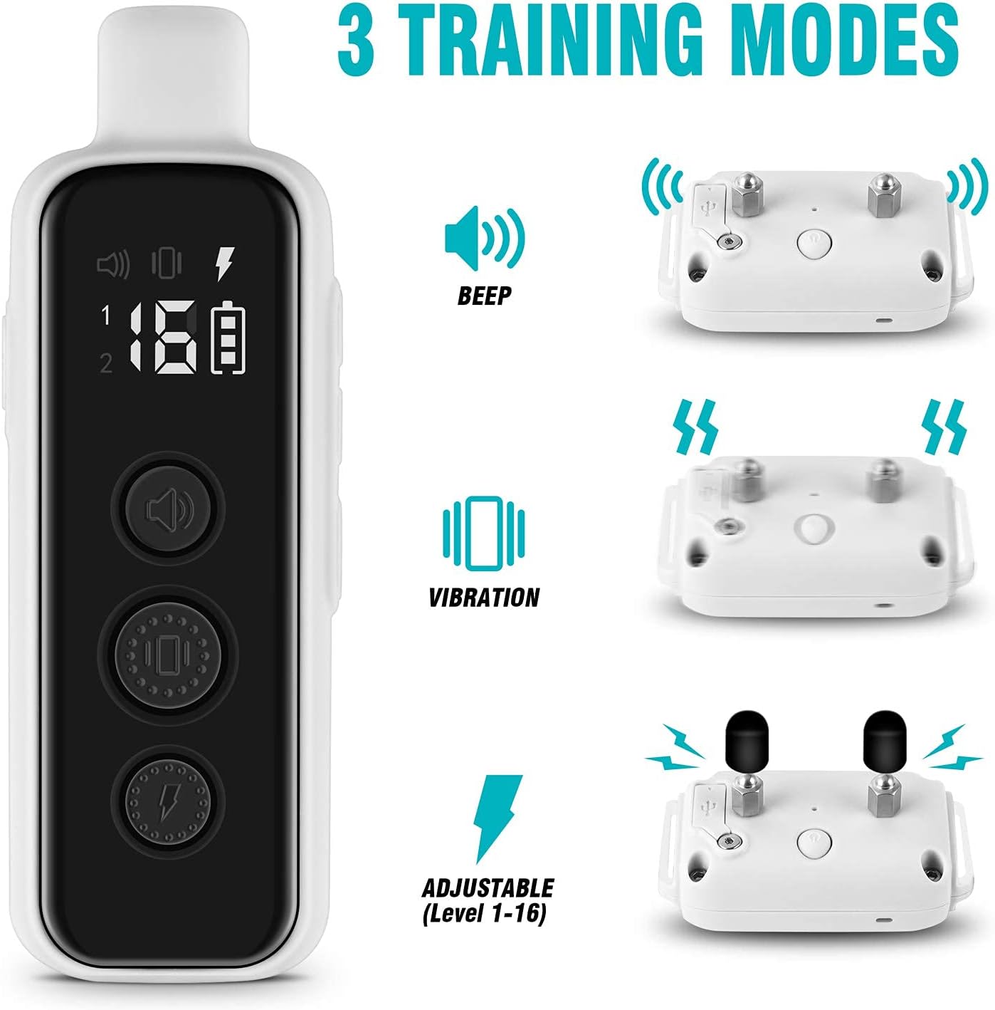 Bousnic Shock Collar for Dogs - Waterproof Rechargeable Dog Electric Training Co