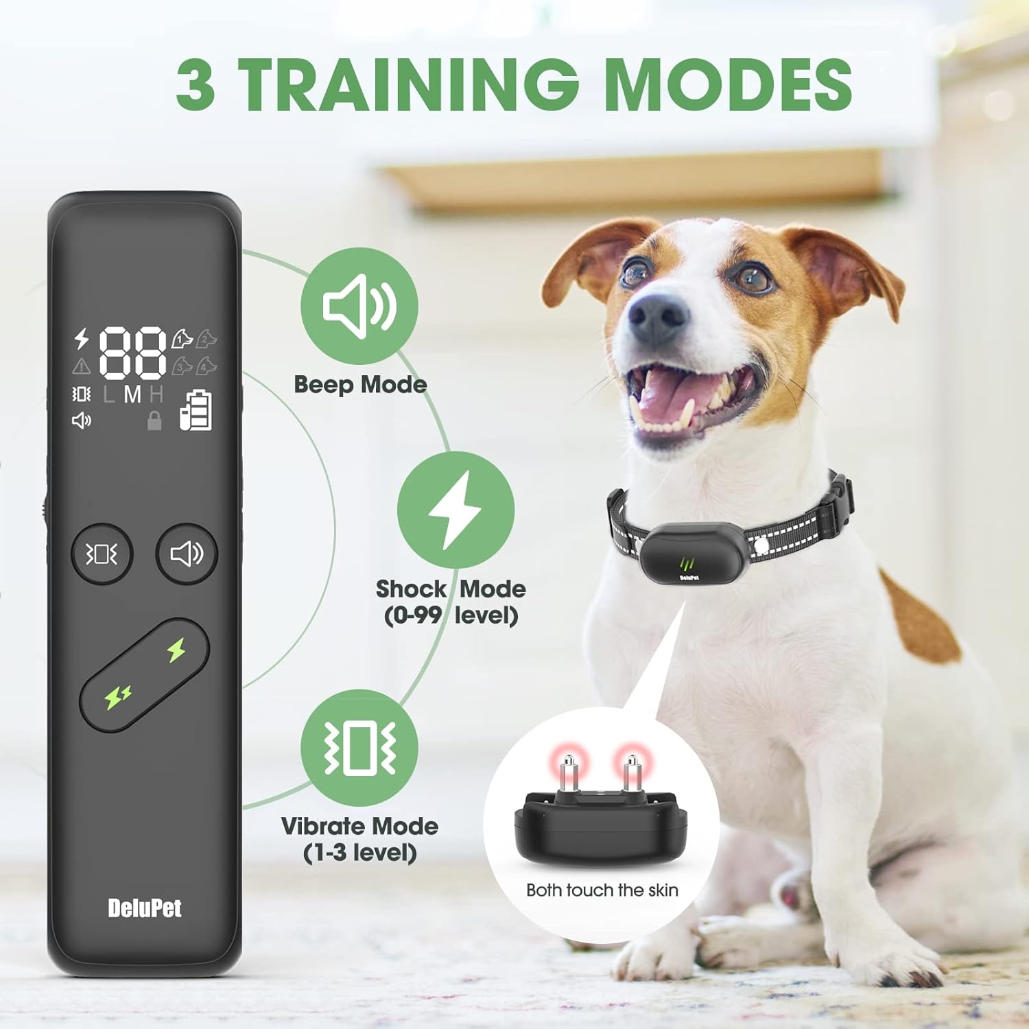 Dog Shock Collar - Electric Dog Training Collar with Remote 1600FT, Rechargeable