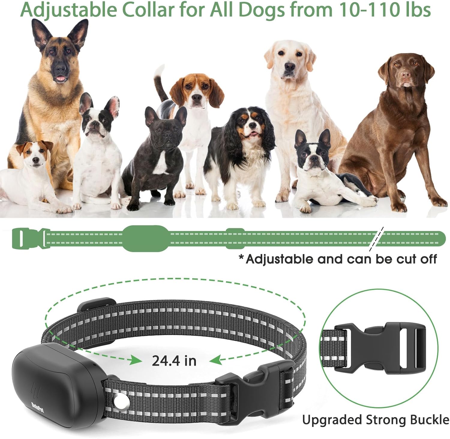 Dog Shock Collar - Electric Dog Training Collar with Remote 1600FT, Rechargeable
