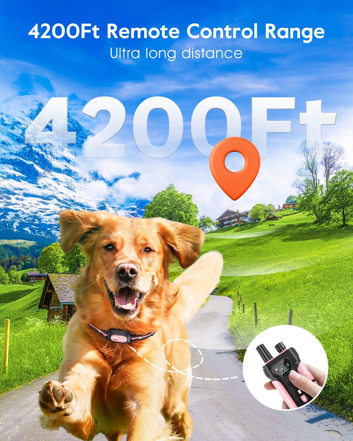 SLOPEHILL Dog Shock Collar,4200FT Dog Training Collar with Remote,IPX8 Waterproo