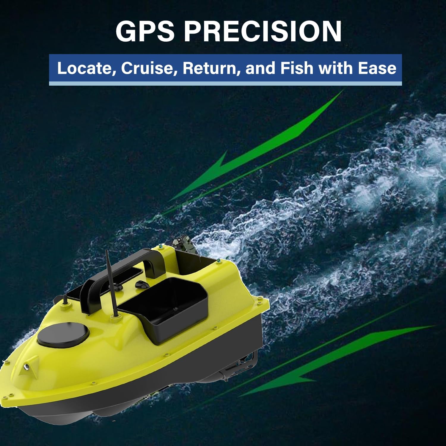 RC Fishing Bait Boat with GPS, 546 Yds Remote Control Bait Dropping RC Boat for 