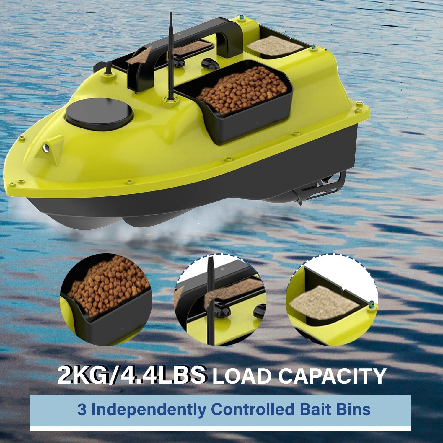 RC Fishing Bait Boat with GPS, 546 Yds Remote Control Bait Dropping RC Boat for 