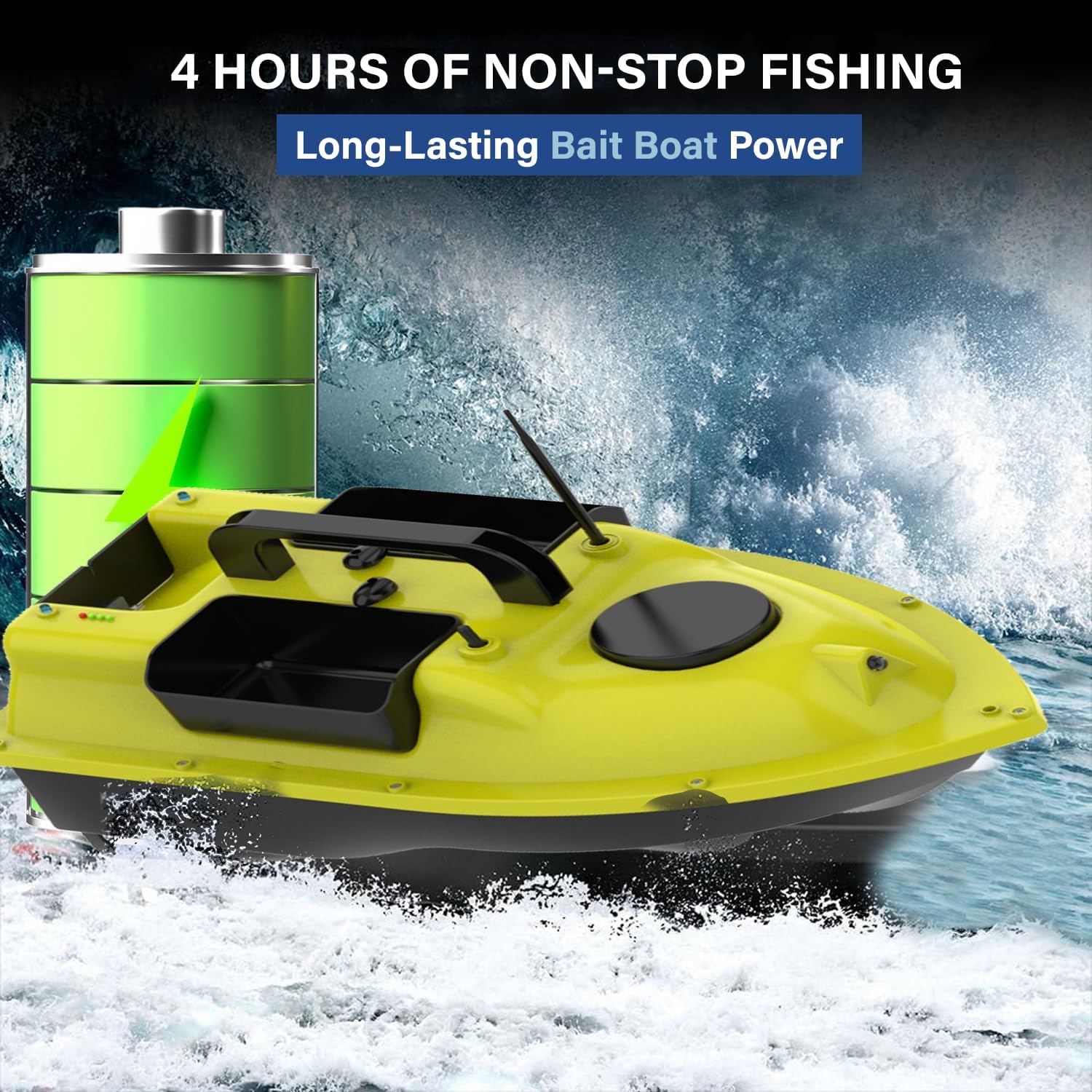 RC Fishing Bait Boat with GPS, 546 Yds Remote Control Bait Dropping RC Boat for 