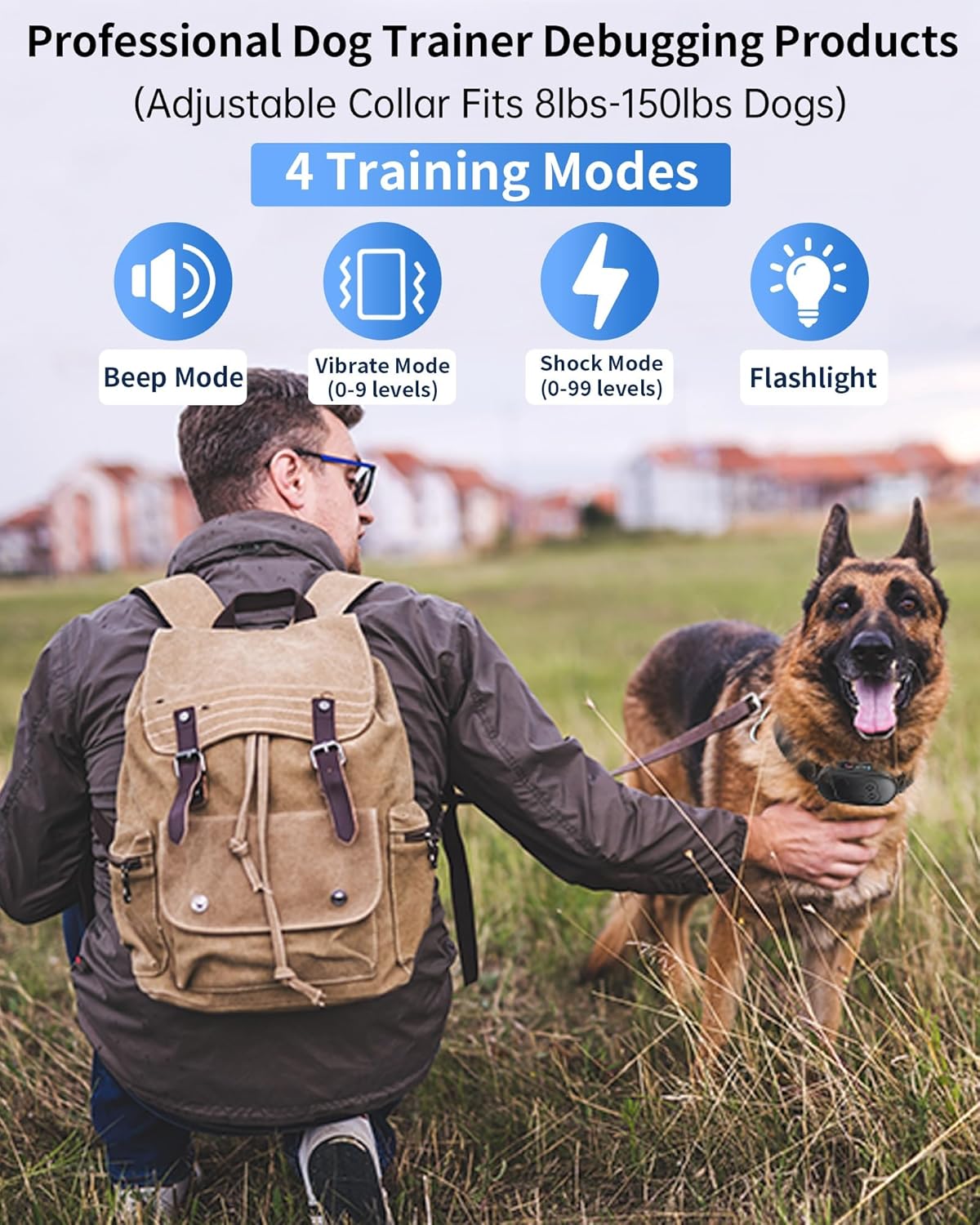 Dog Shock Collar with Remote Control - Rechargeable Dog Training Collar, IPX7 Wa