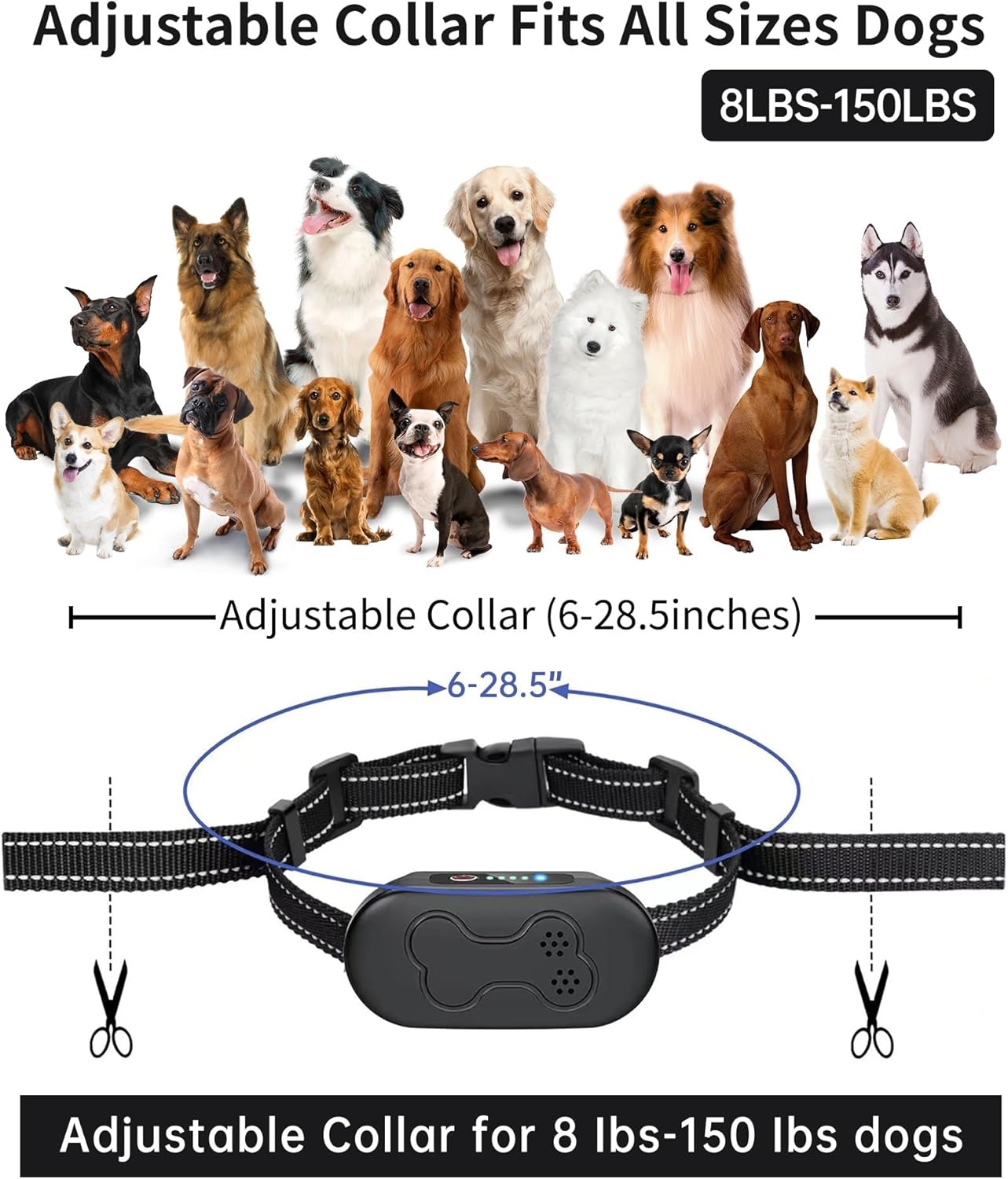 Dog Shock Collar with Remote Control - Rechargeable Dog Training Collar, IPX7 Wa