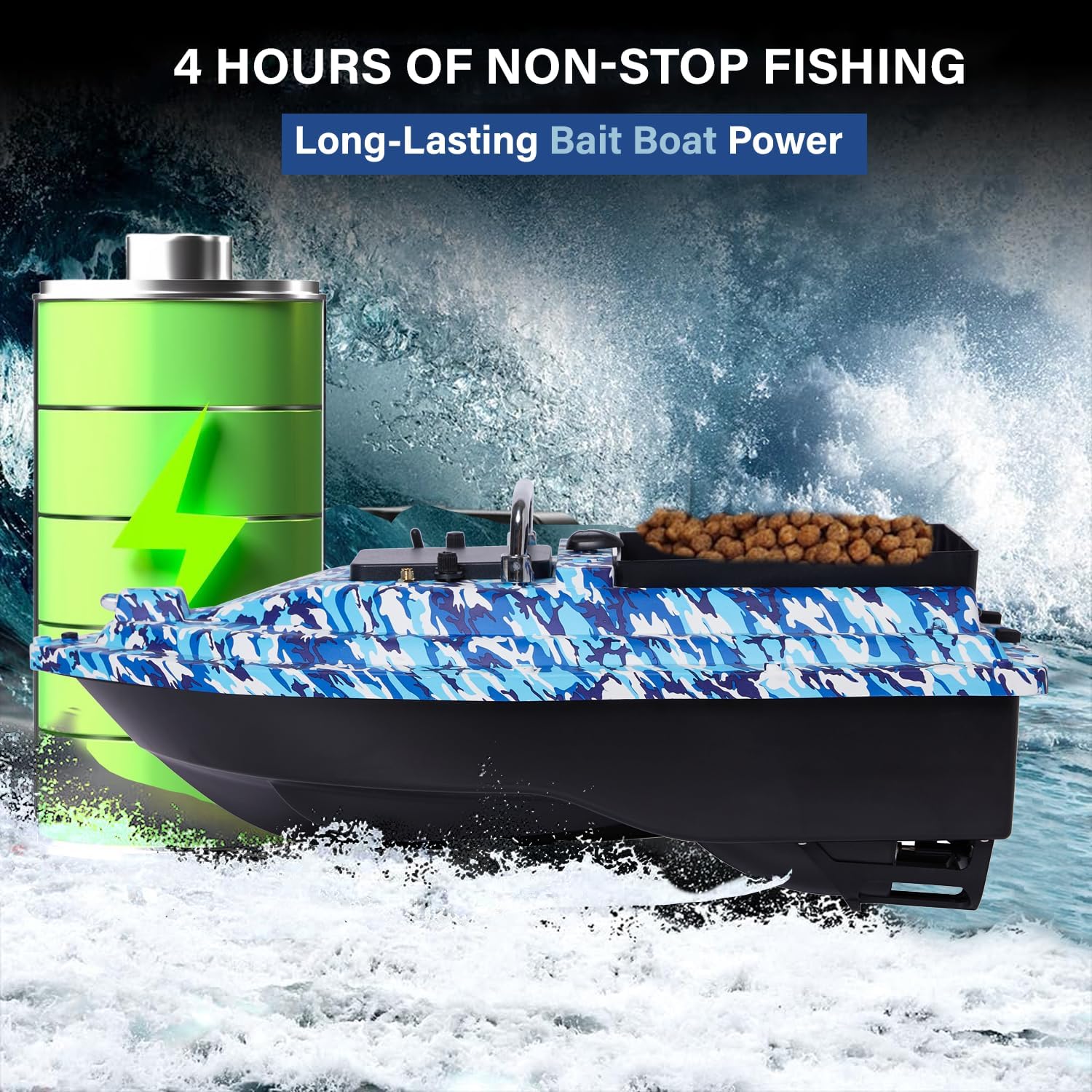 Bait Boat, RC Fishing Bait Boat, Precision Deployment Craft with 328-Yard Range,