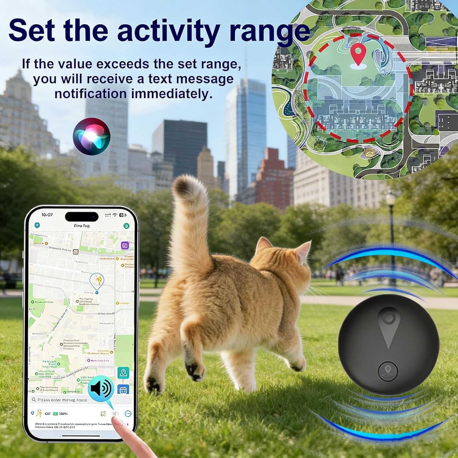GPS Tracker for Dogs, Smart Collar with Real-Time Location - Pet Location Tracke