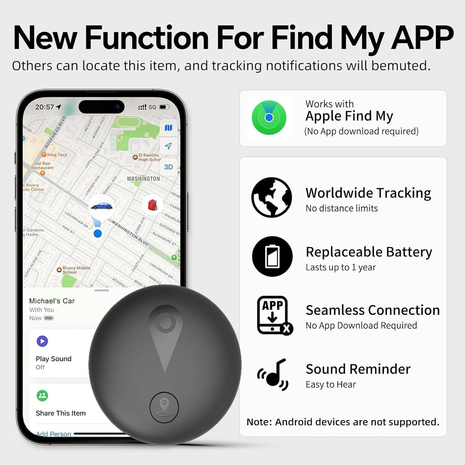 GPS Tracker for Dogs, Smart Collar with Real-Time Location - Pet Location Tracke